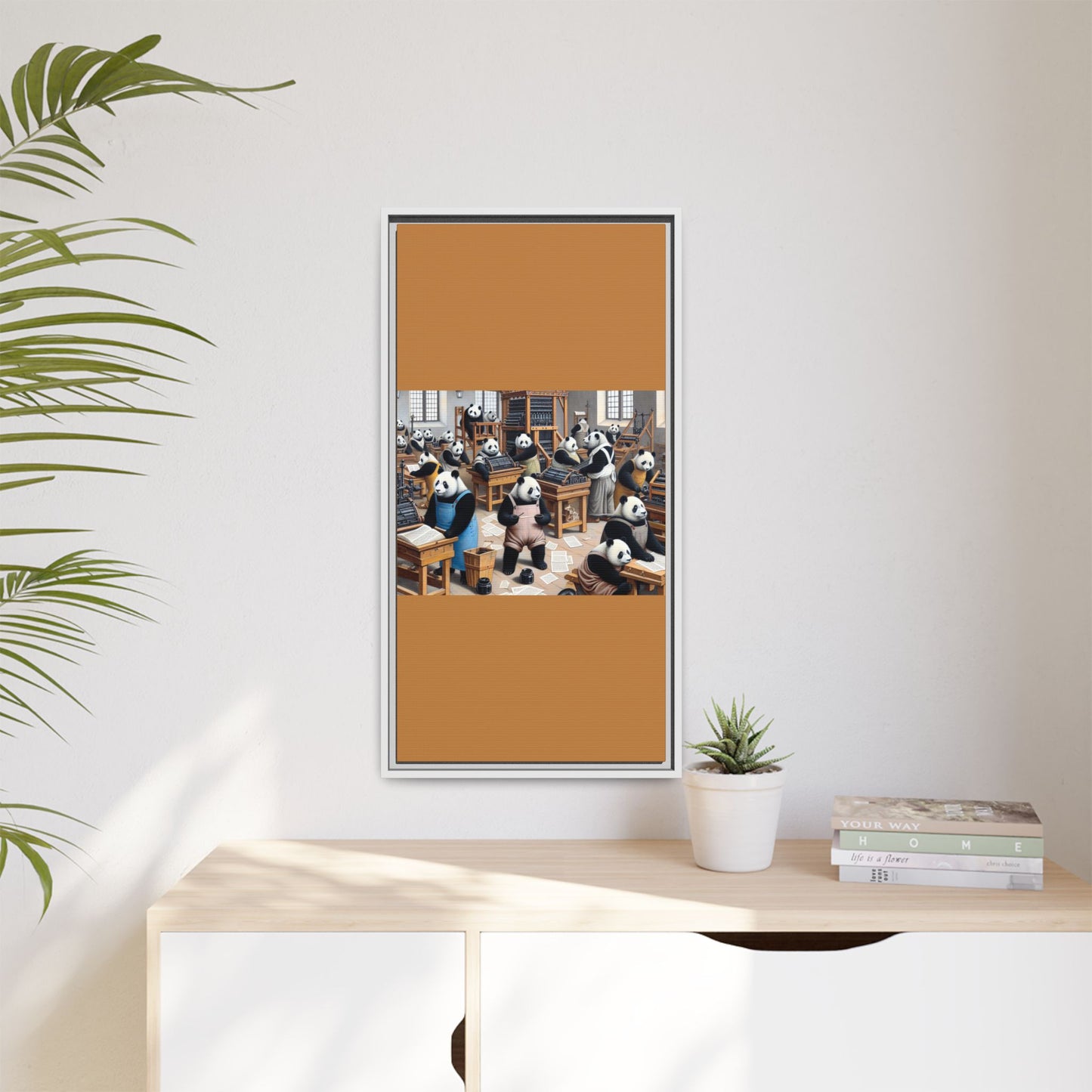 Printing Pandamonium Canvas, Framed (Multi-color)