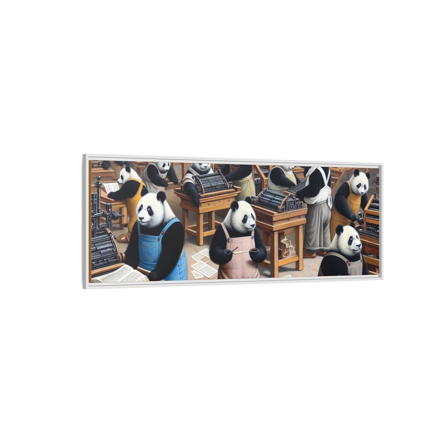 Printing Pandamonium Canvas, Framed (Multi-color)
