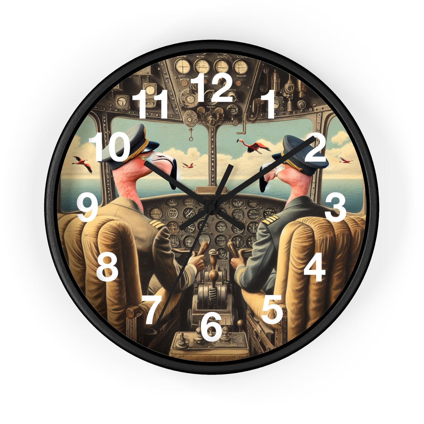 Flamingo Flight Deck Wall Clock
