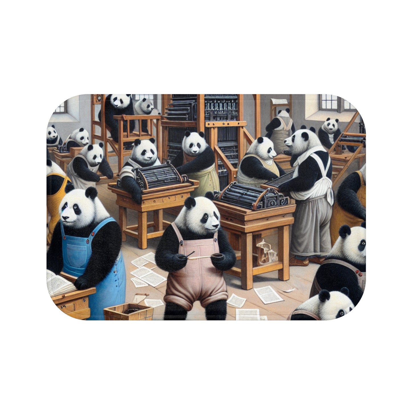 Printing Pandamonium Bath Mat