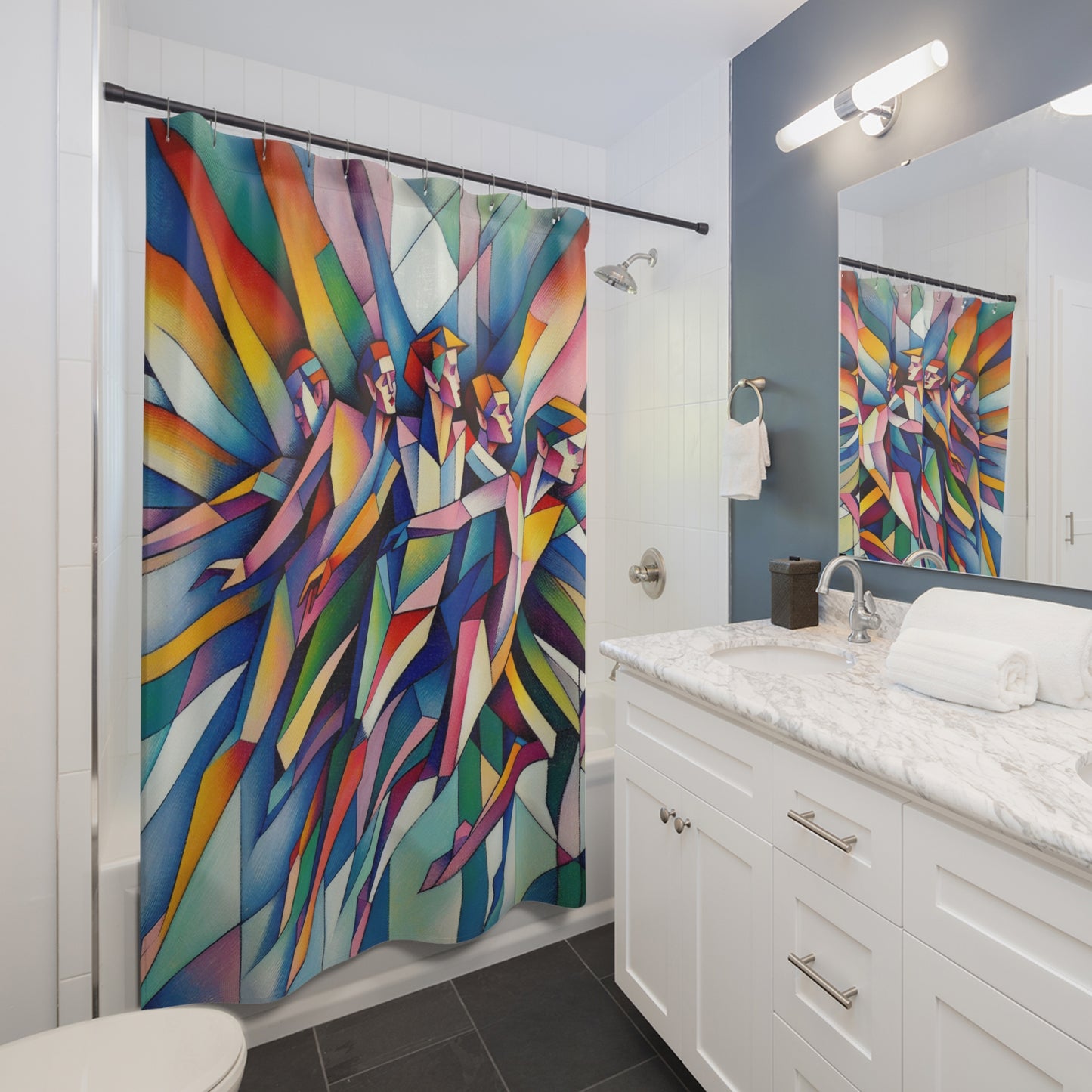 Picasso's Pixies Shower Curtain