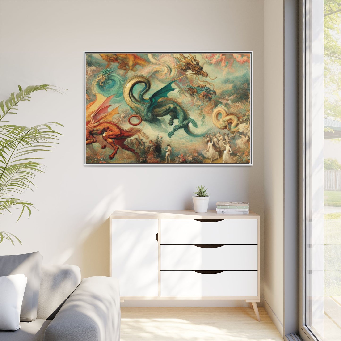 Degas Dreams of Dragons Canvas, Framed (Multi-color)
