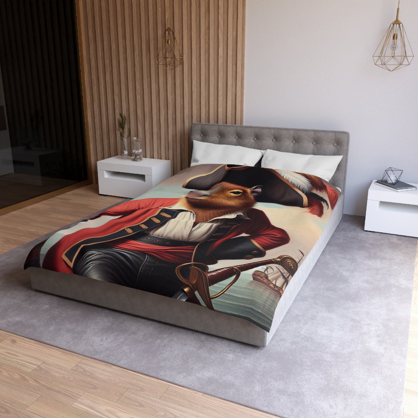 Captain Capybara Microfiber Duvet Cover