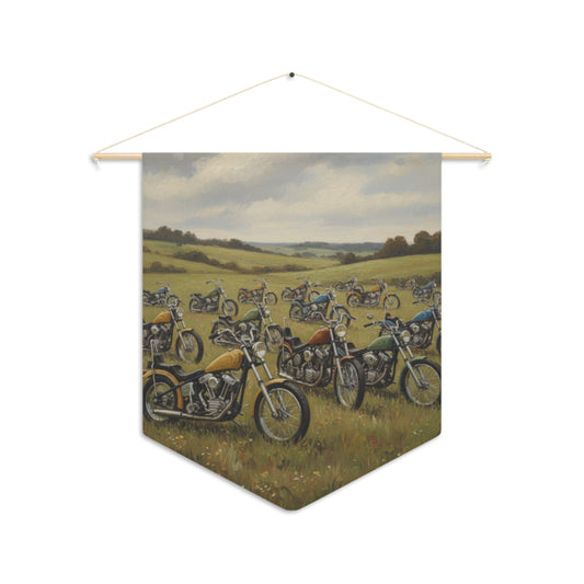 Wild Motorcycles Pennant Wall Hanging