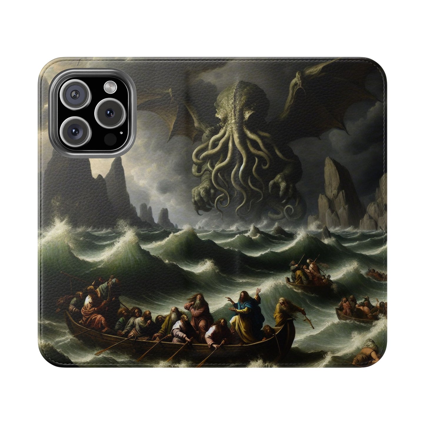 Cthulhu in the Storm Flip Cases for iPhones