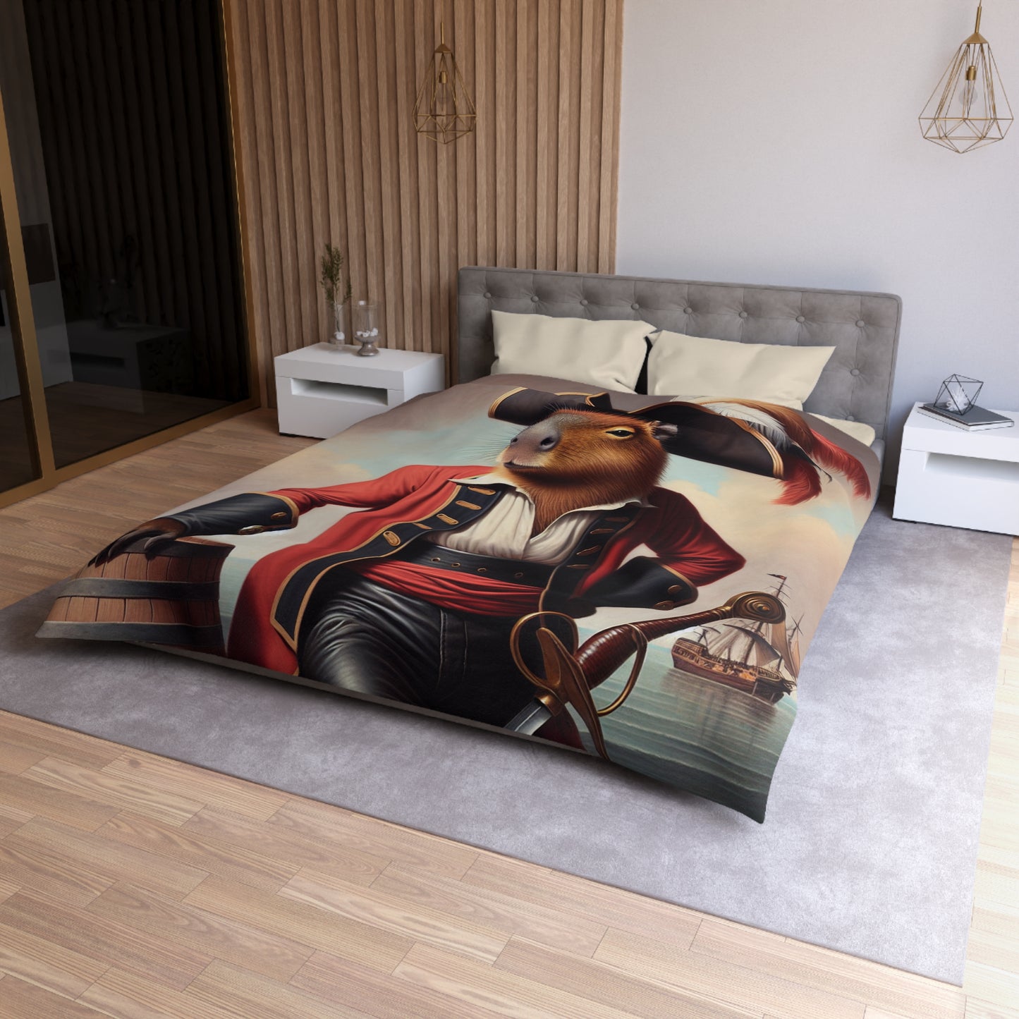 Captain Capybara Microfiber Duvet Cover