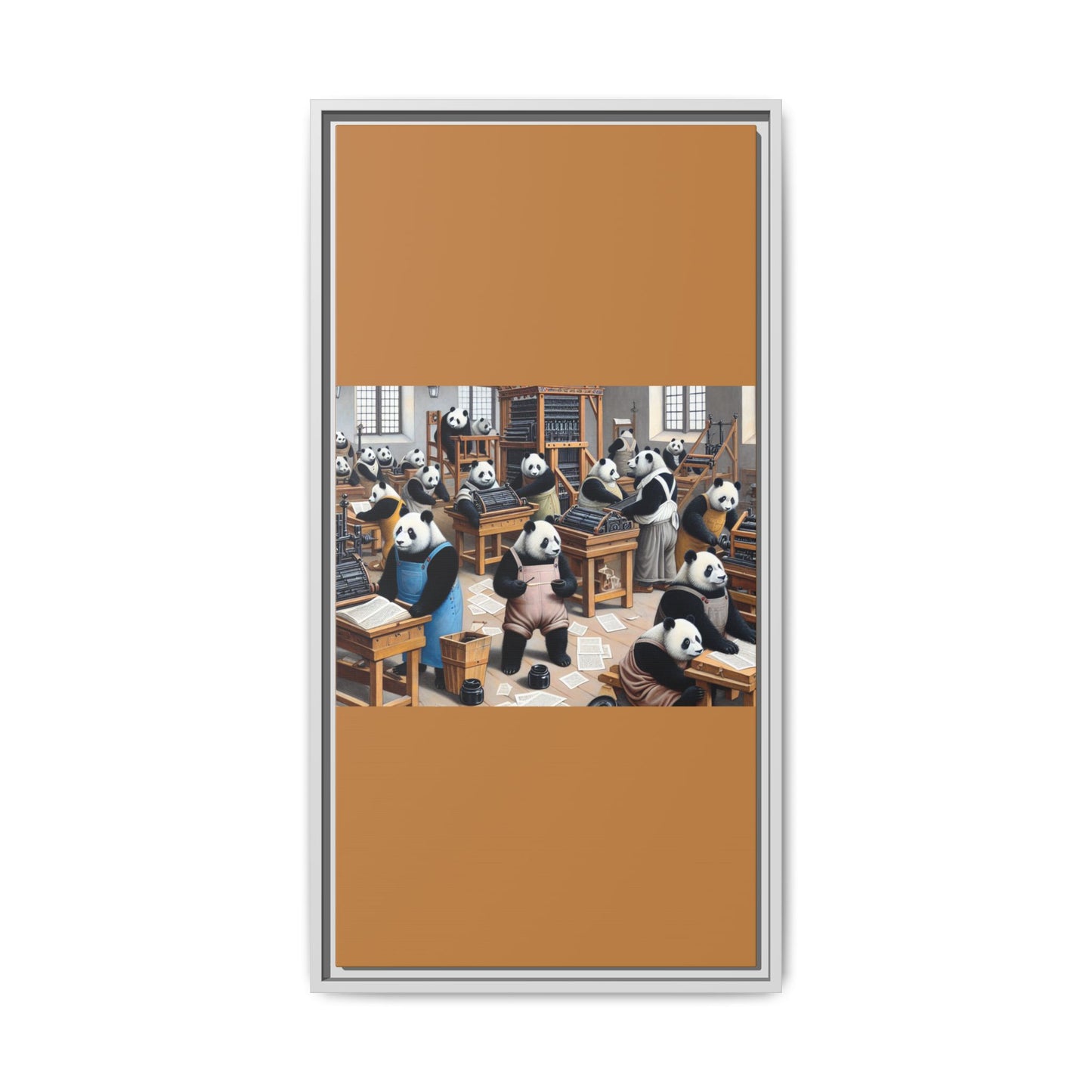 Printing Pandamonium Canvas, Framed (Multi-color)