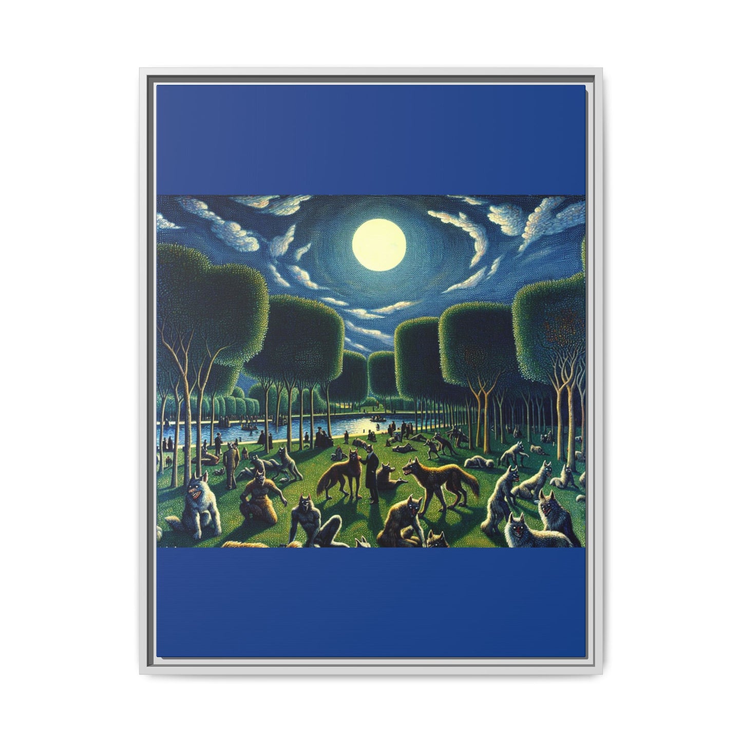 Werewolves at the Waterfront Canvas, Framed (Multi-color)