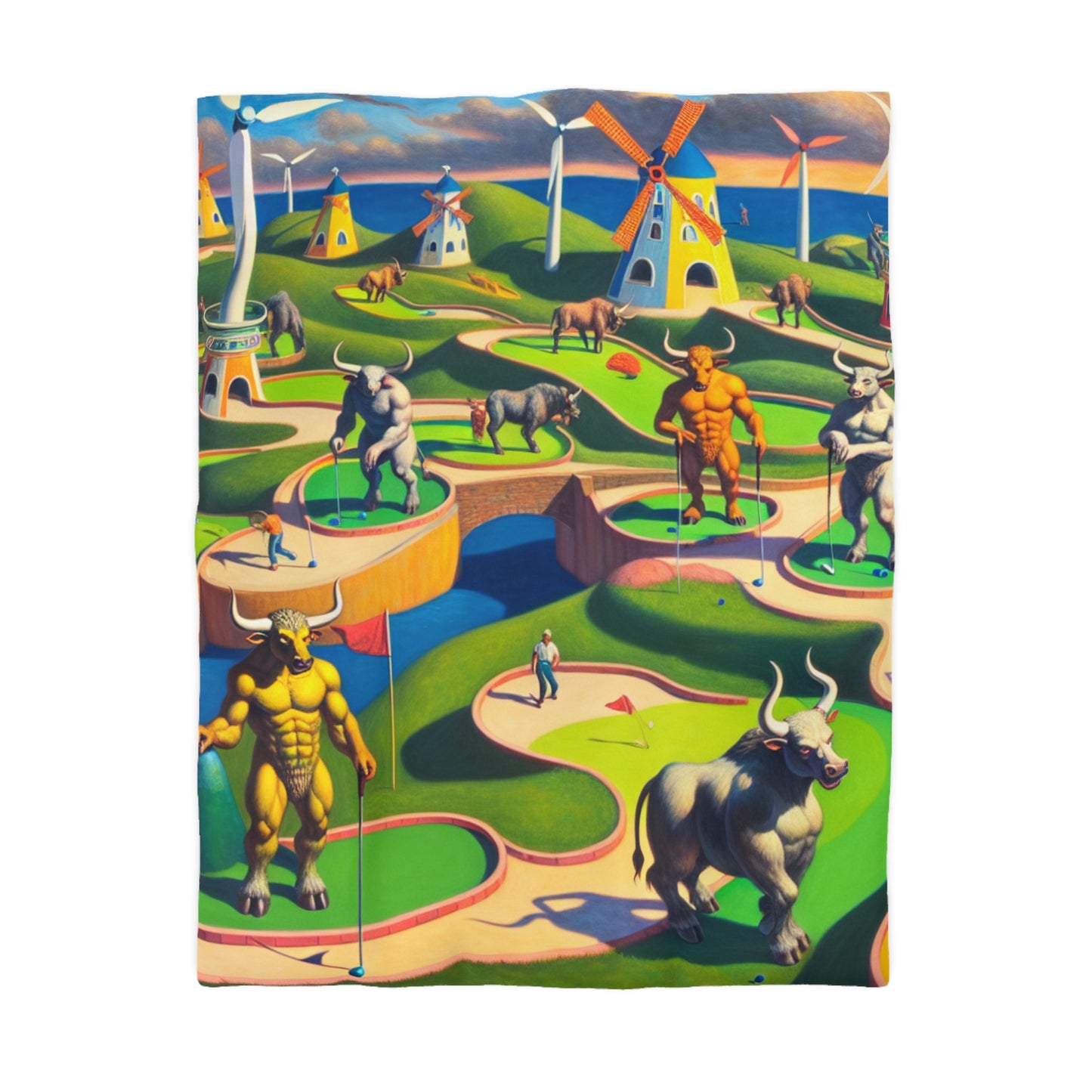 Mini-taur Golf Microfiber Duvet Cover
