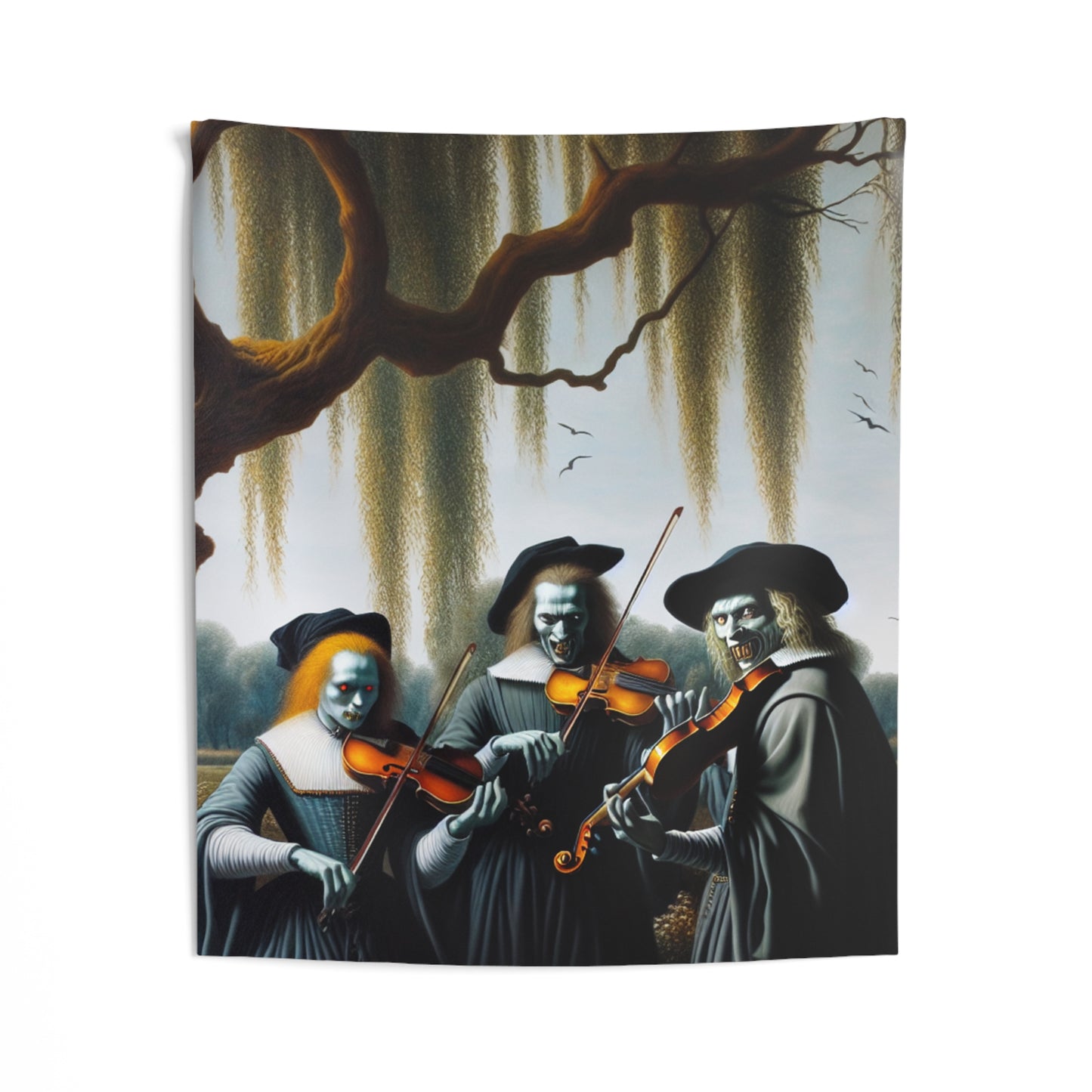 Vermeer's Vampire Violinists Wall Tapestry