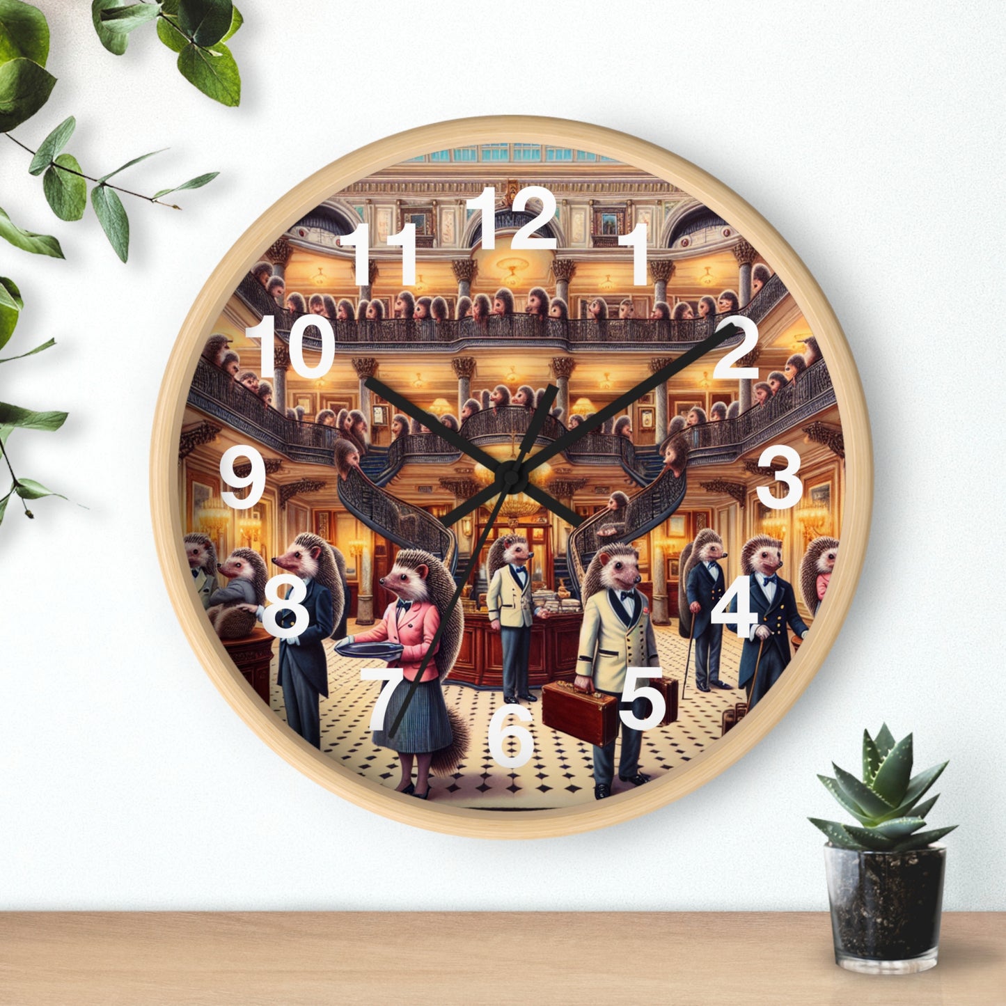 Hedgehog Hotel Wall Clock