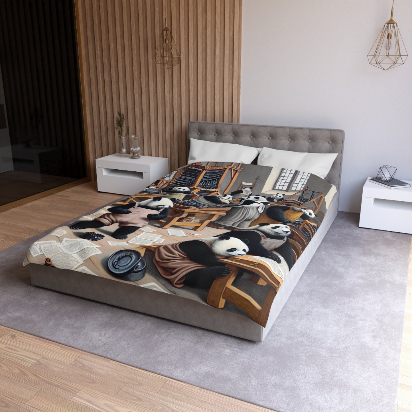 Printing Pandamonium Microfiber Duvet Cover