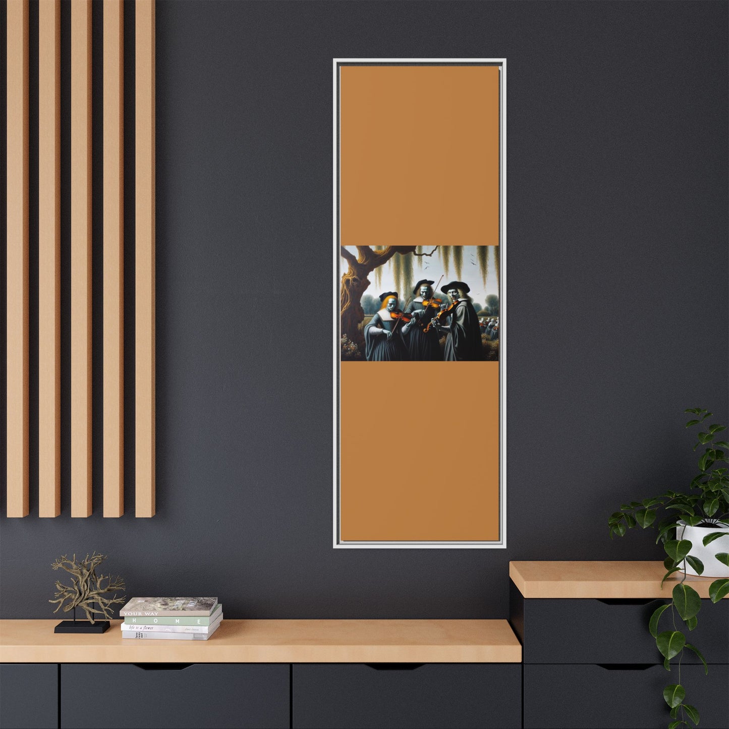 Vermeer's Vampire Violinists Canvas, Framed (Multi-color)