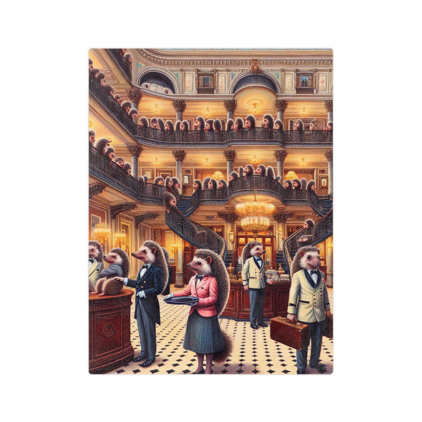 Hedgehog Hotel Velveteen Microfiber Blanket