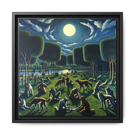 Werewolves at the Waterfront Canvas, Framed (Multi-color)