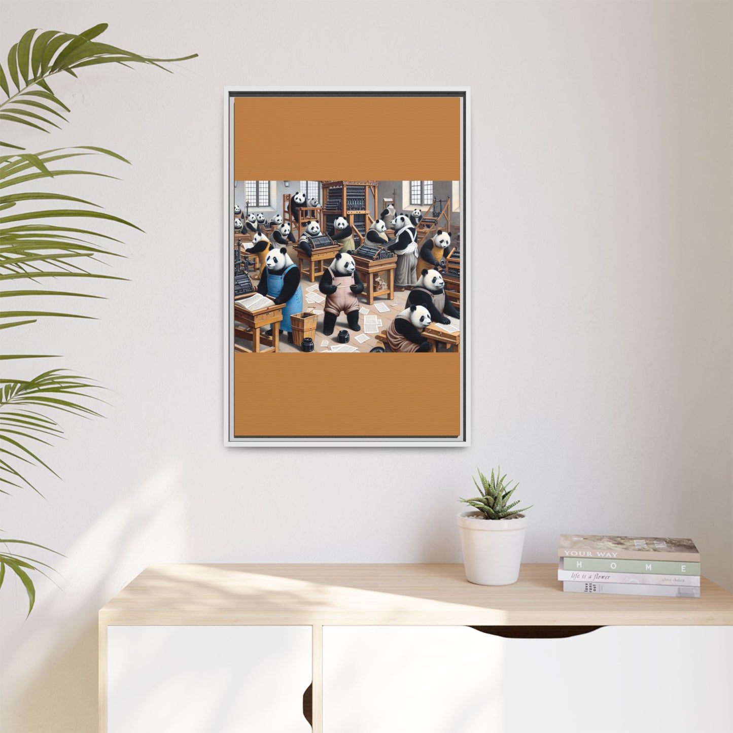 Printing Pandamonium Canvas, Framed (Multi-color)
