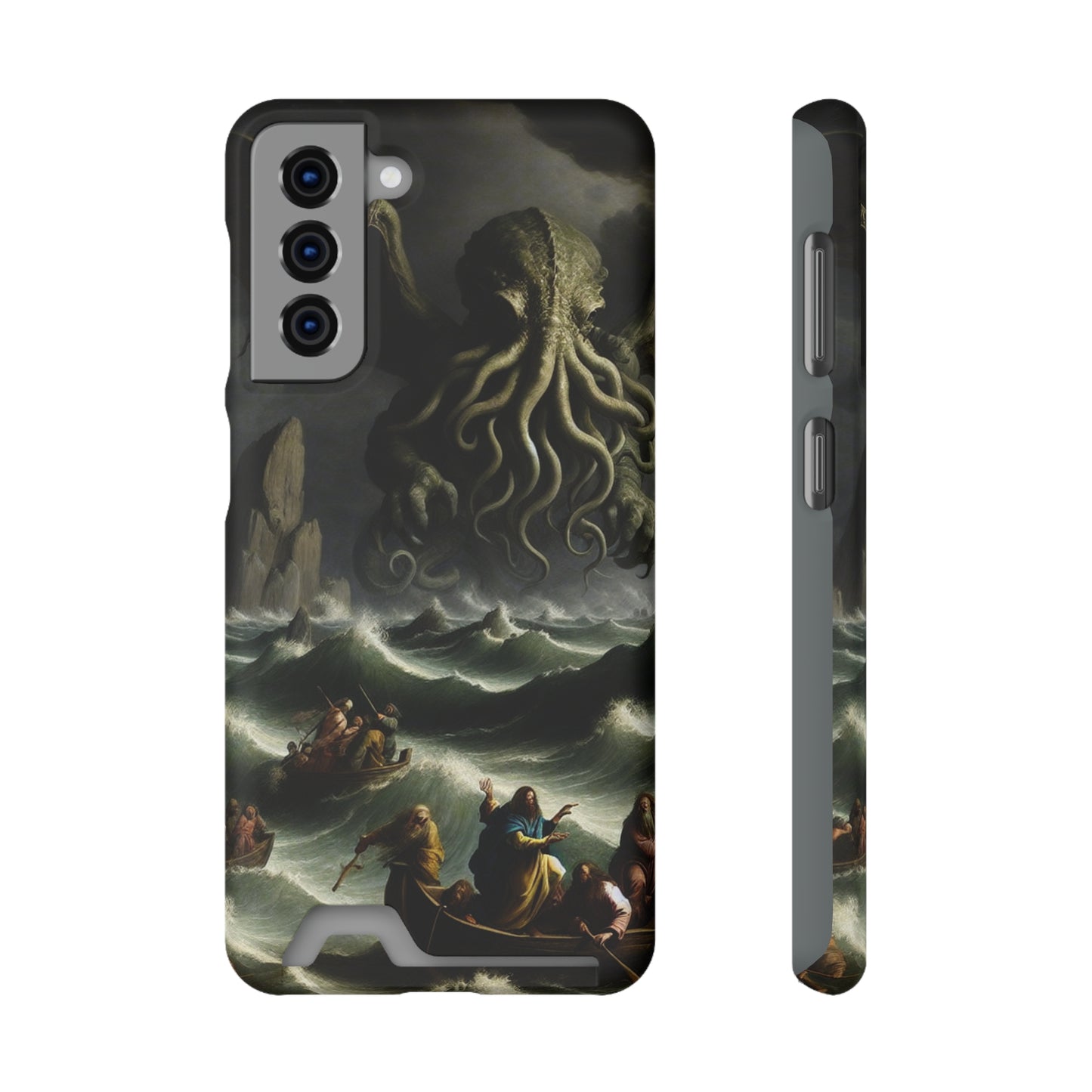 Cthulhu in the Storm Phone Case with Card Holder - GALAXY