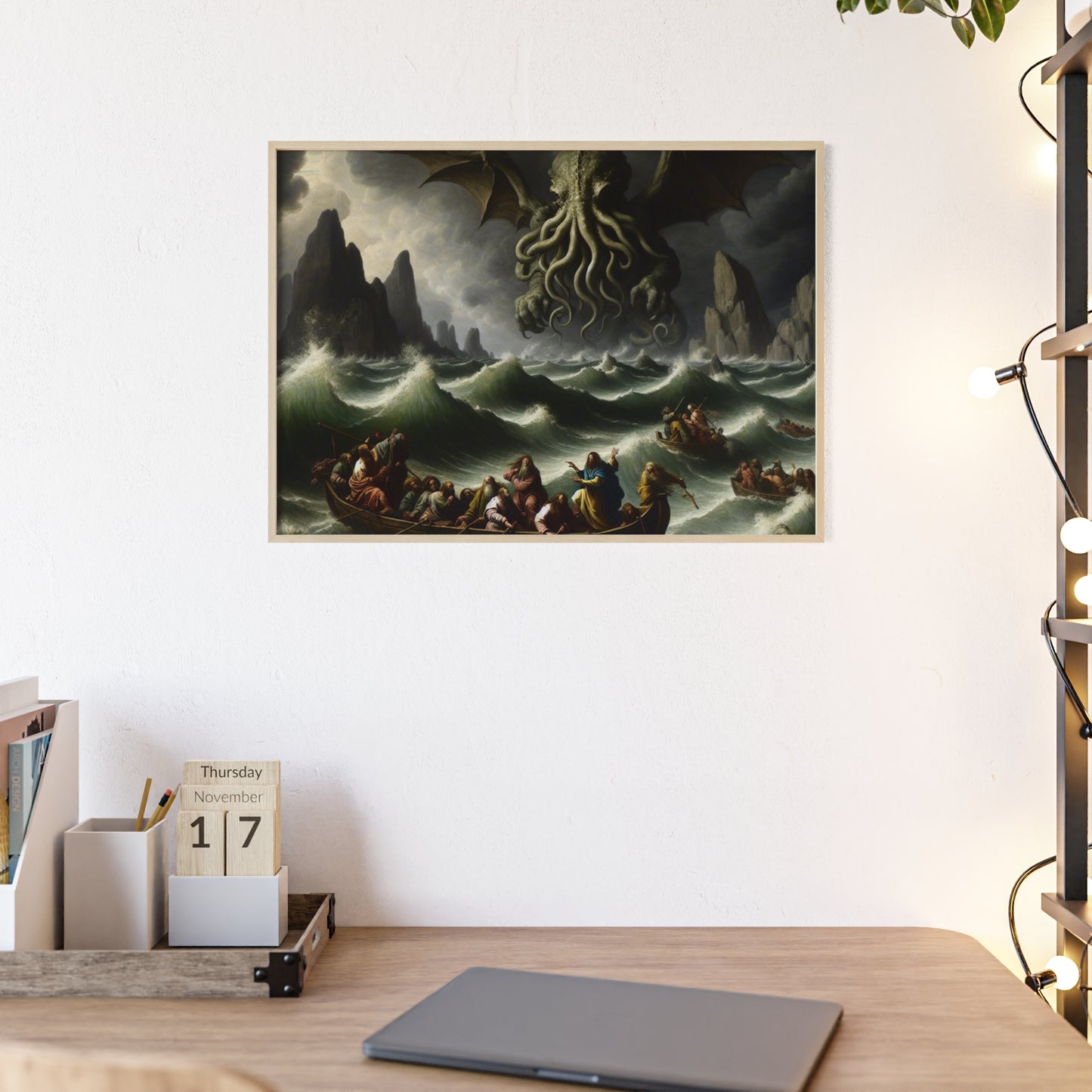 Framed Cthulhu in the Storm Poster