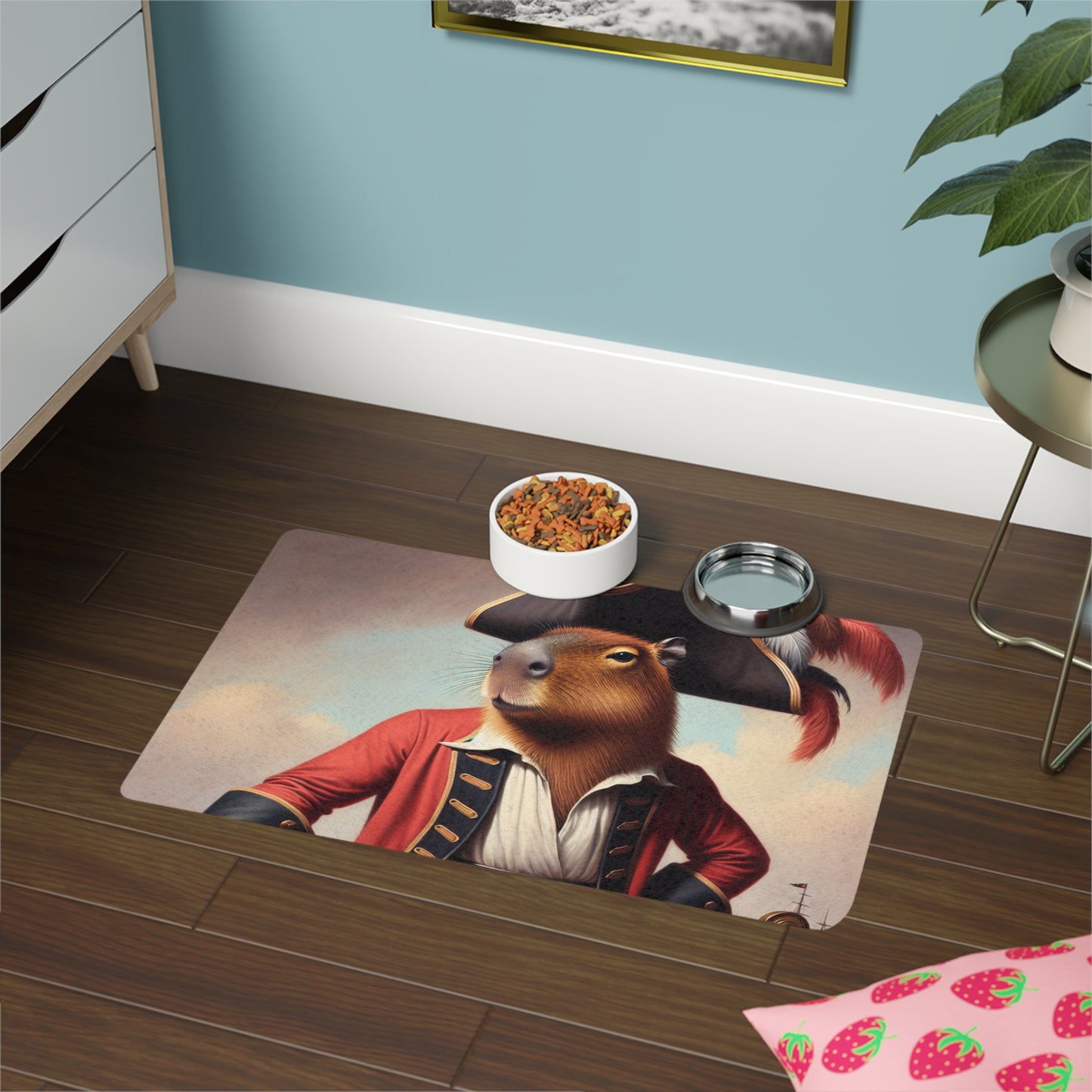 Captain Capybara Pet Food Mat