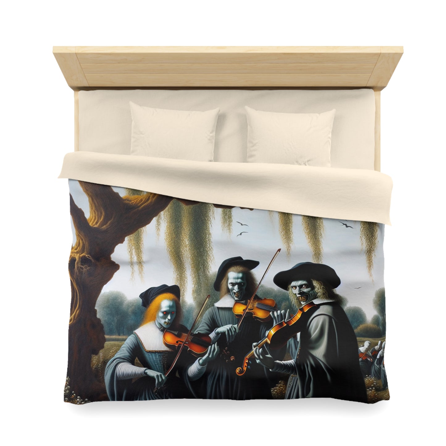 Vermeer's Vampire Violinists Microfiber Duvet Cover