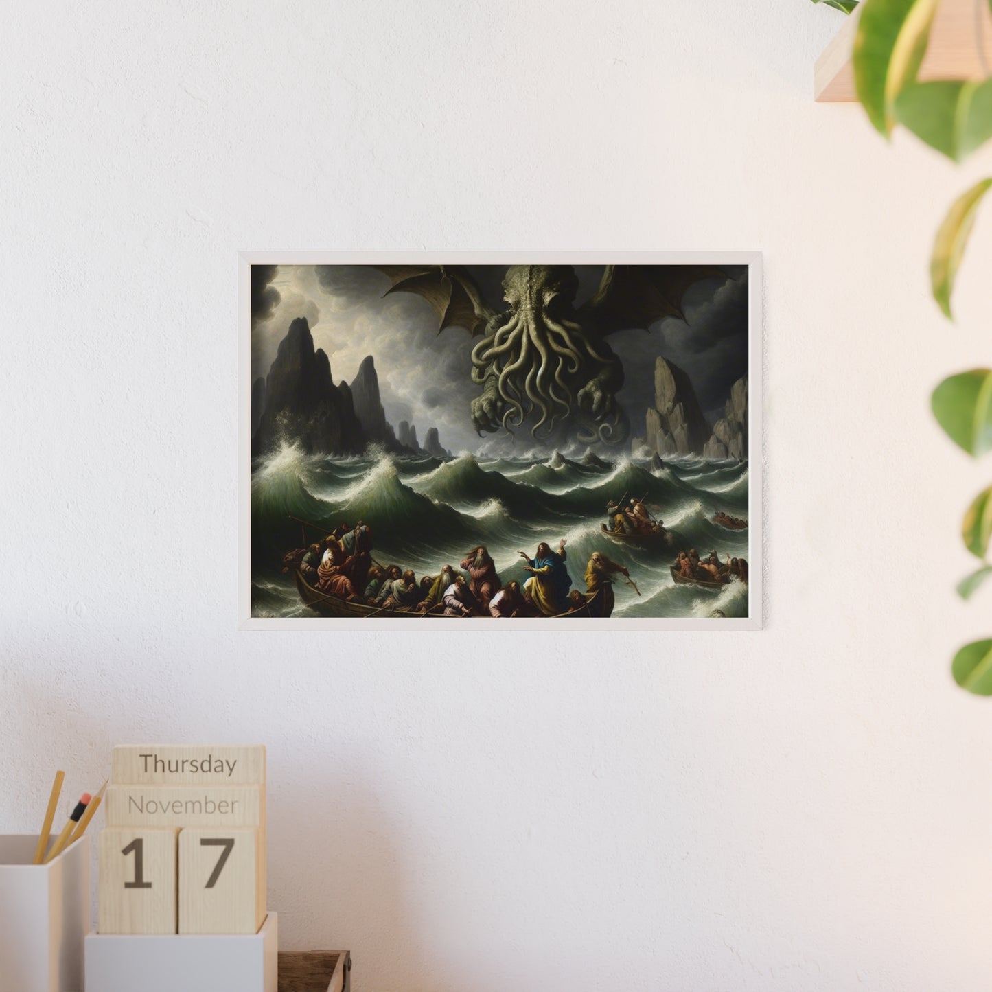 Framed Cthulhu in the Storm Poster