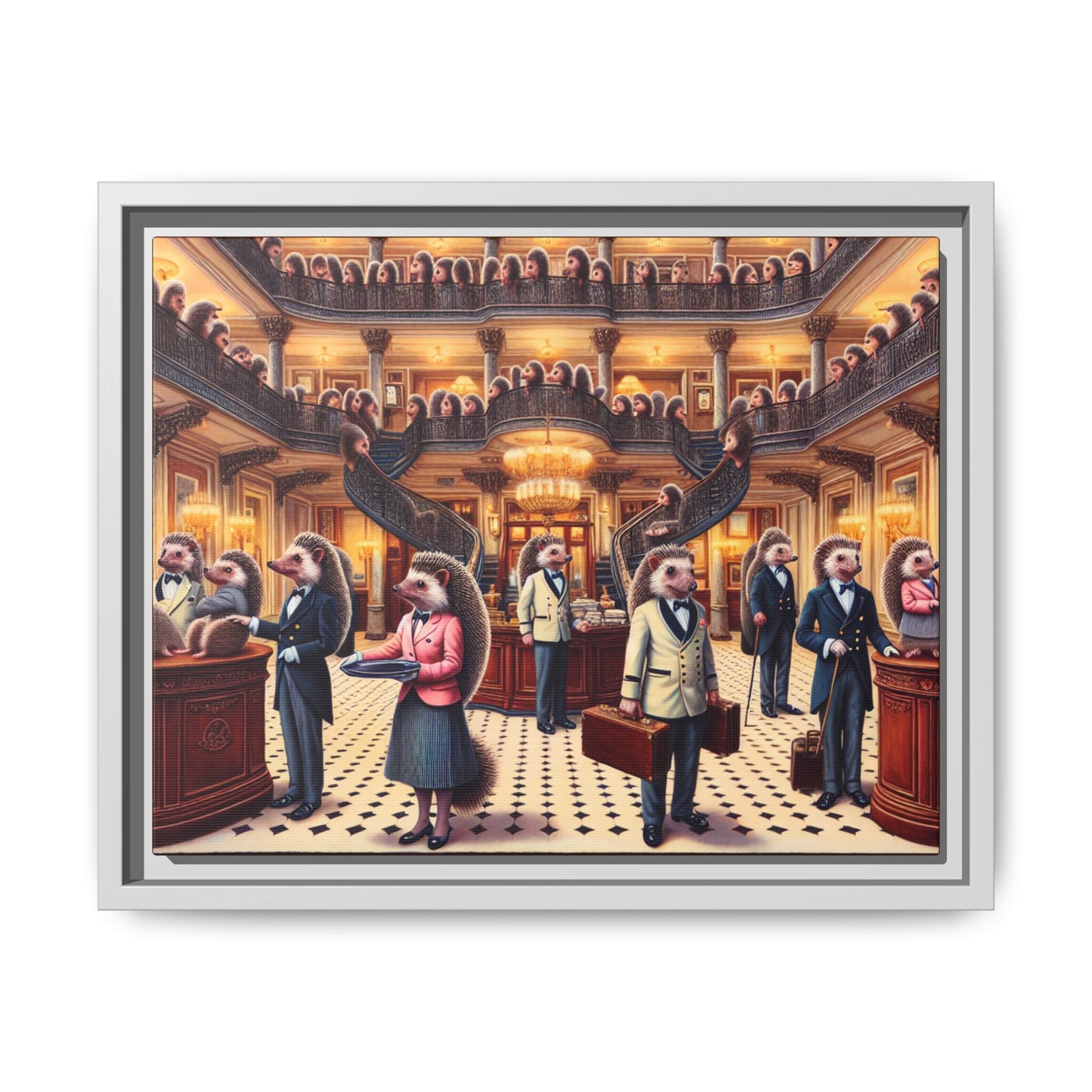Hedgehog Hotel Canvas, Framed (Multi-color)