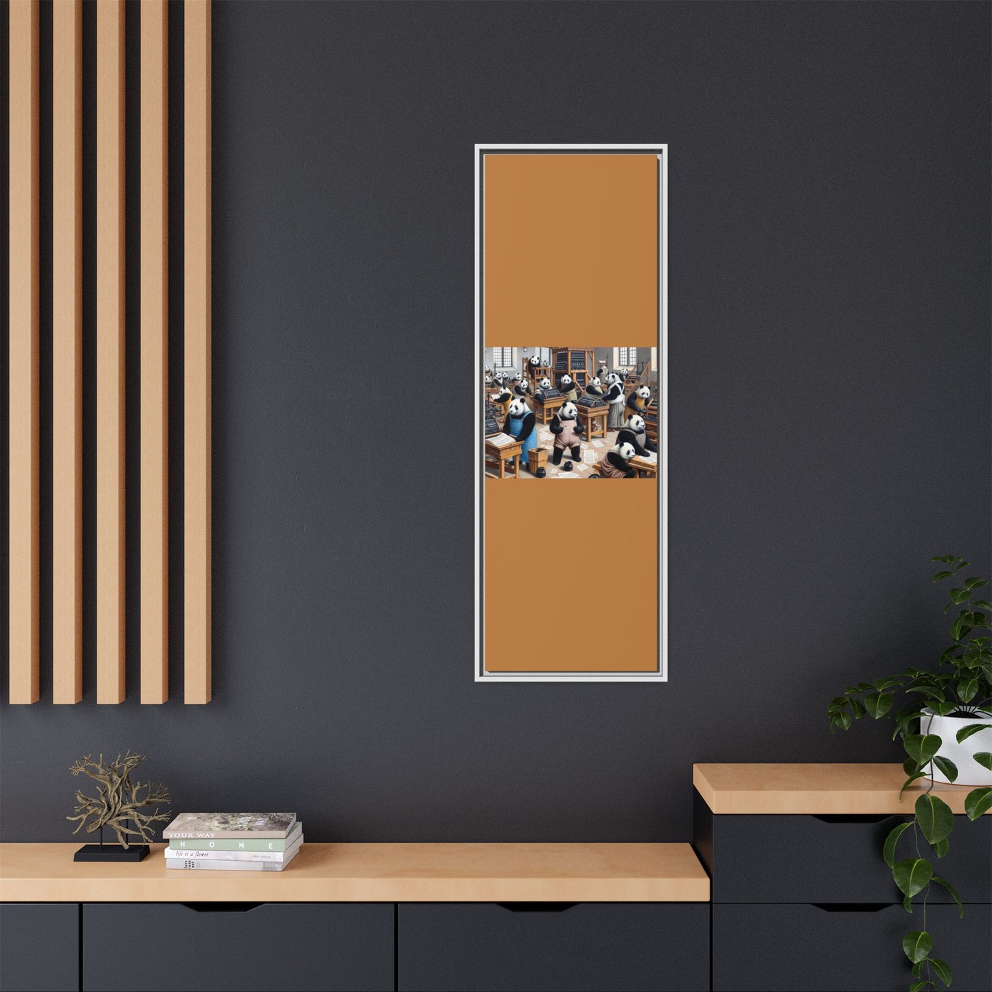 Printing Pandamonium Canvas, Framed (Multi-color)