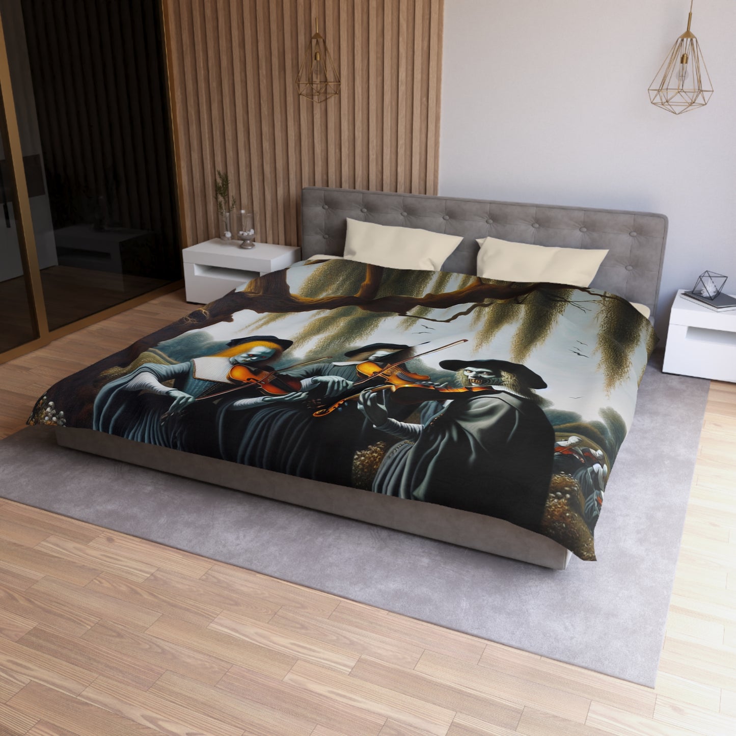 Vermeer's Vampire Violinists Microfiber Duvet Cover