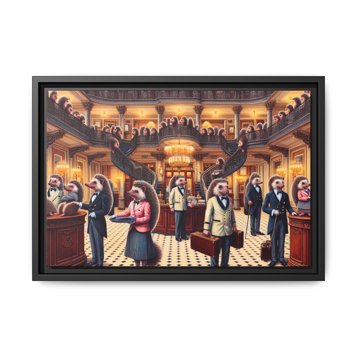 Hedgehog Hotel Canvas, Framed (Multi-color)