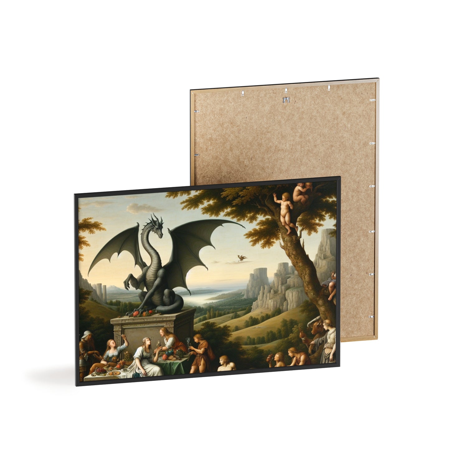 Framed Dragon Statue Poster