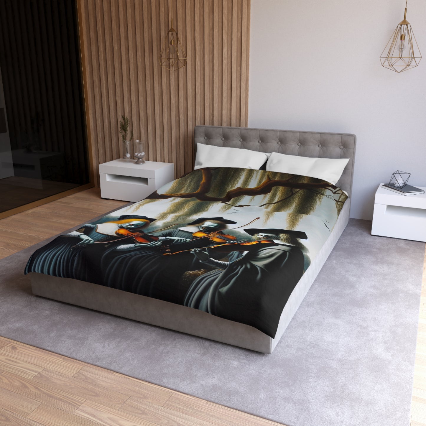 Vermeer's Vampire Violinists Microfiber Duvet Cover