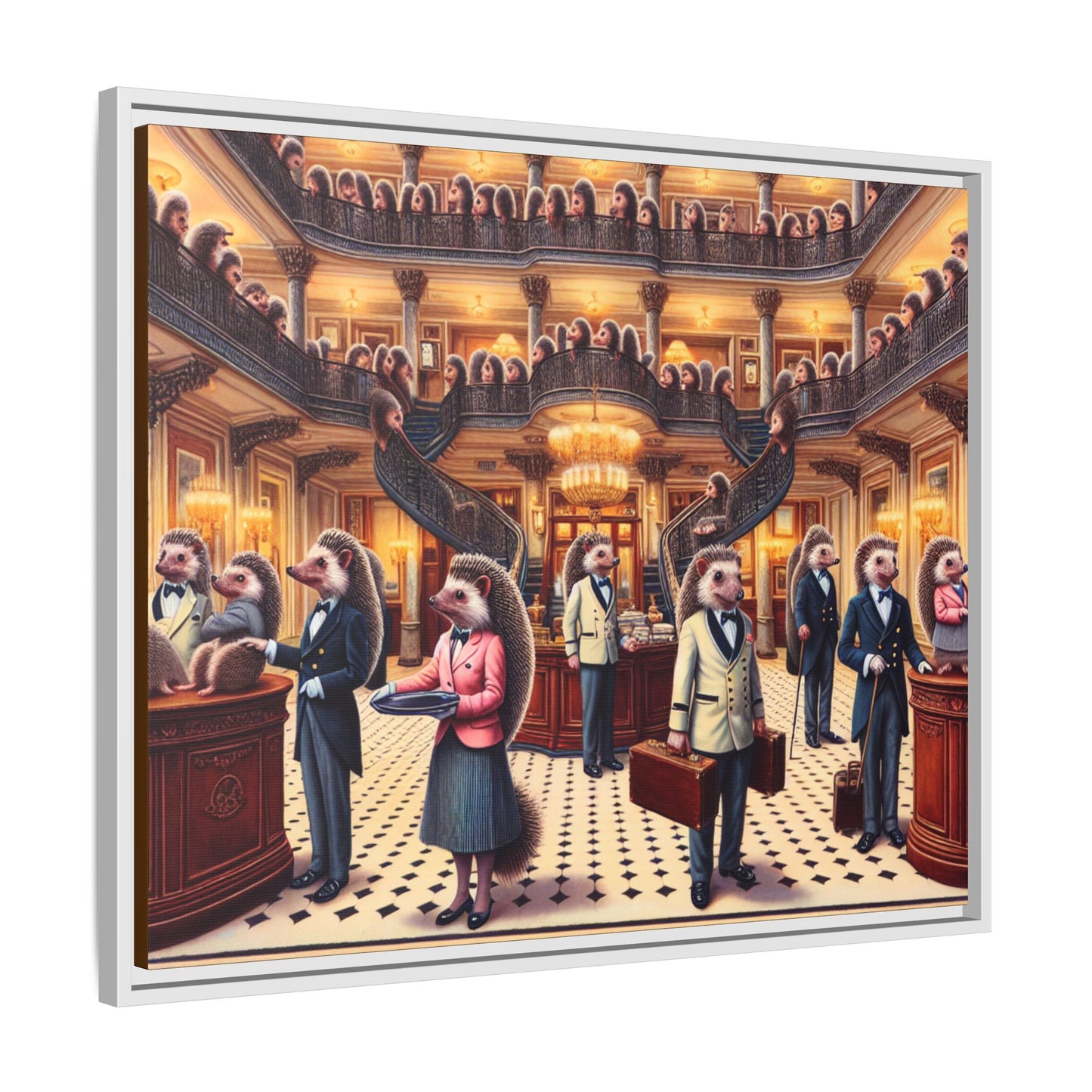 Hedgehog Hotel Canvas, Framed (Multi-color)