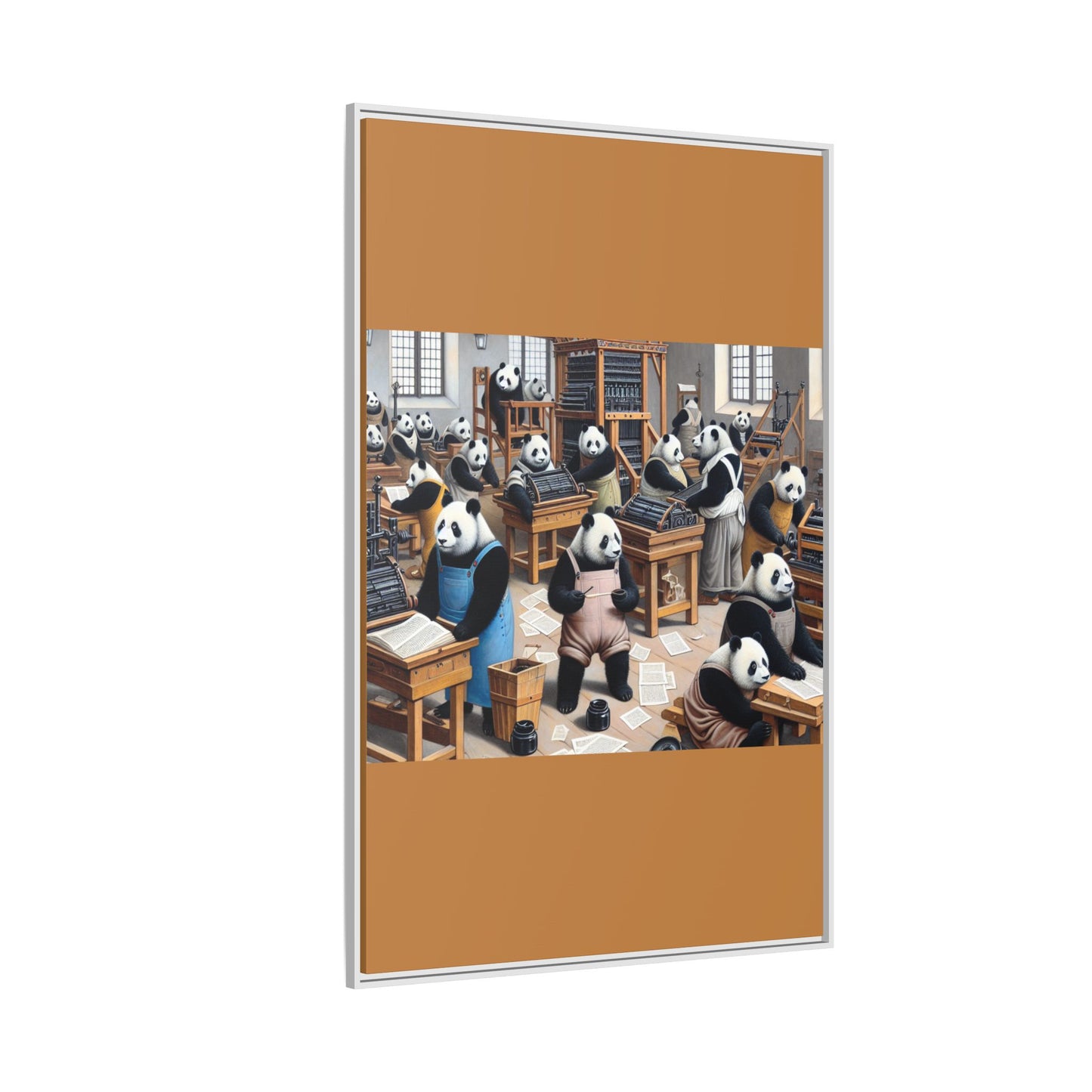 Printing Pandamonium Canvas, Framed (Multi-color)