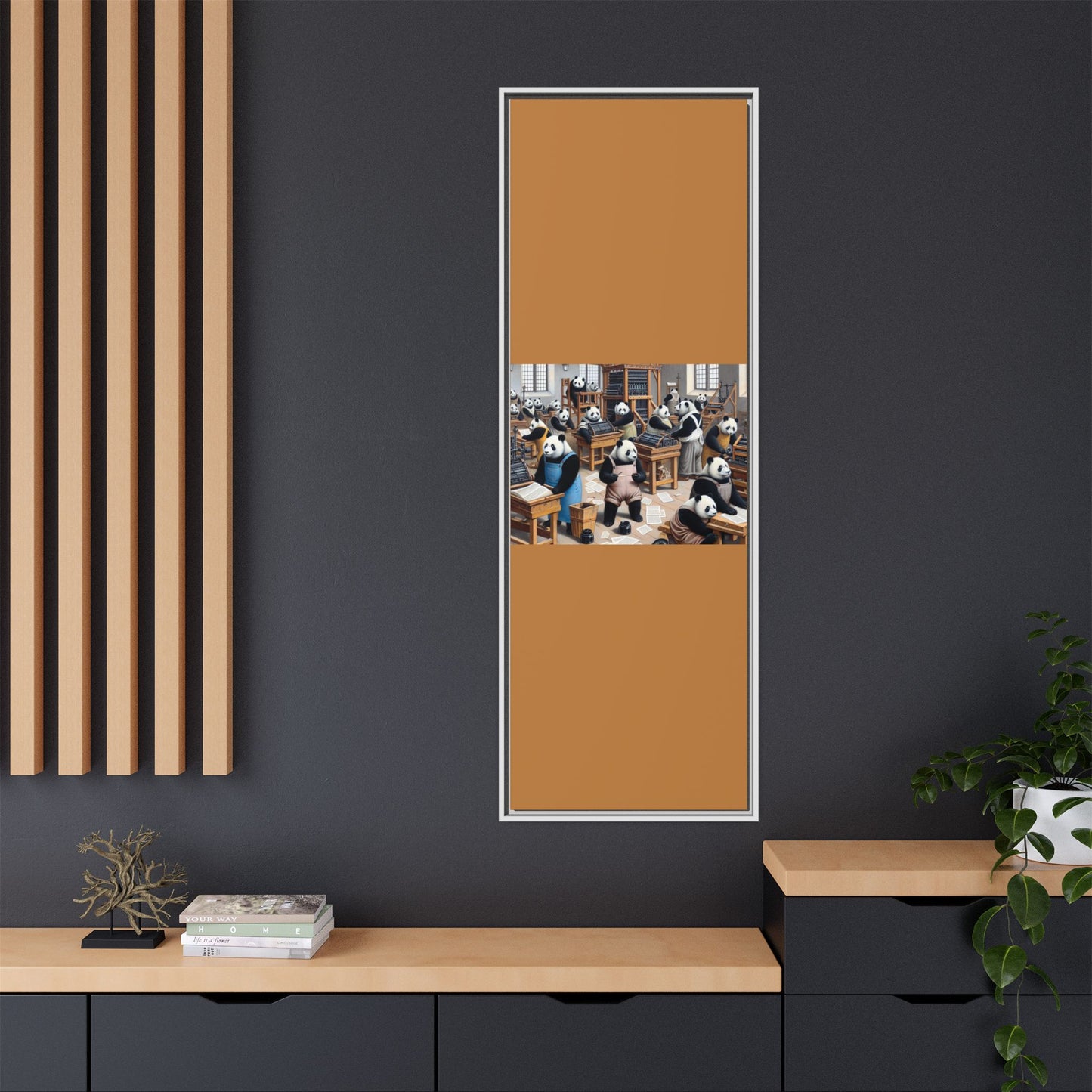 Printing Pandamonium Canvas, Framed (Multi-color)