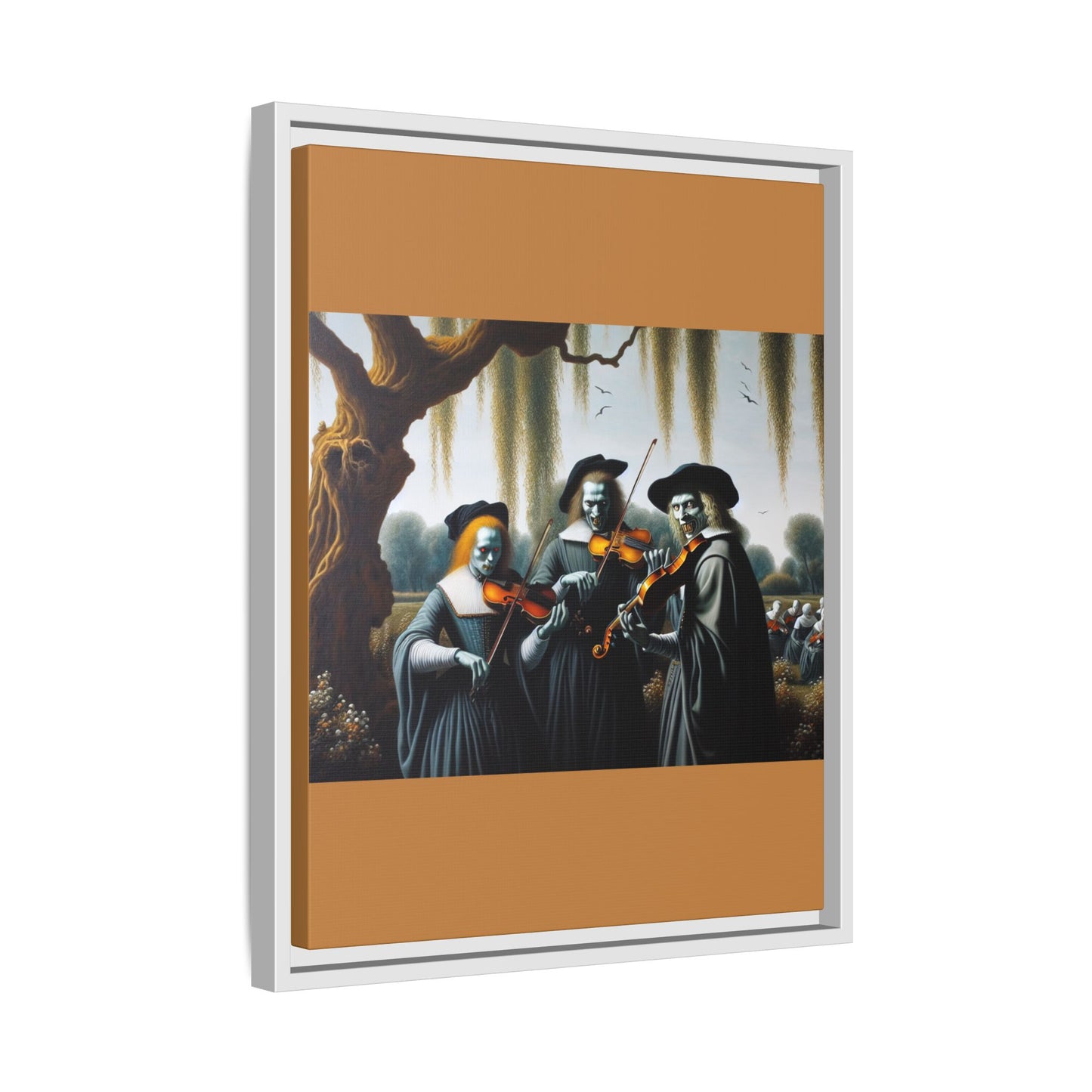 Vermeer's Vampire Violinists Canvas, Framed (Multi-color)