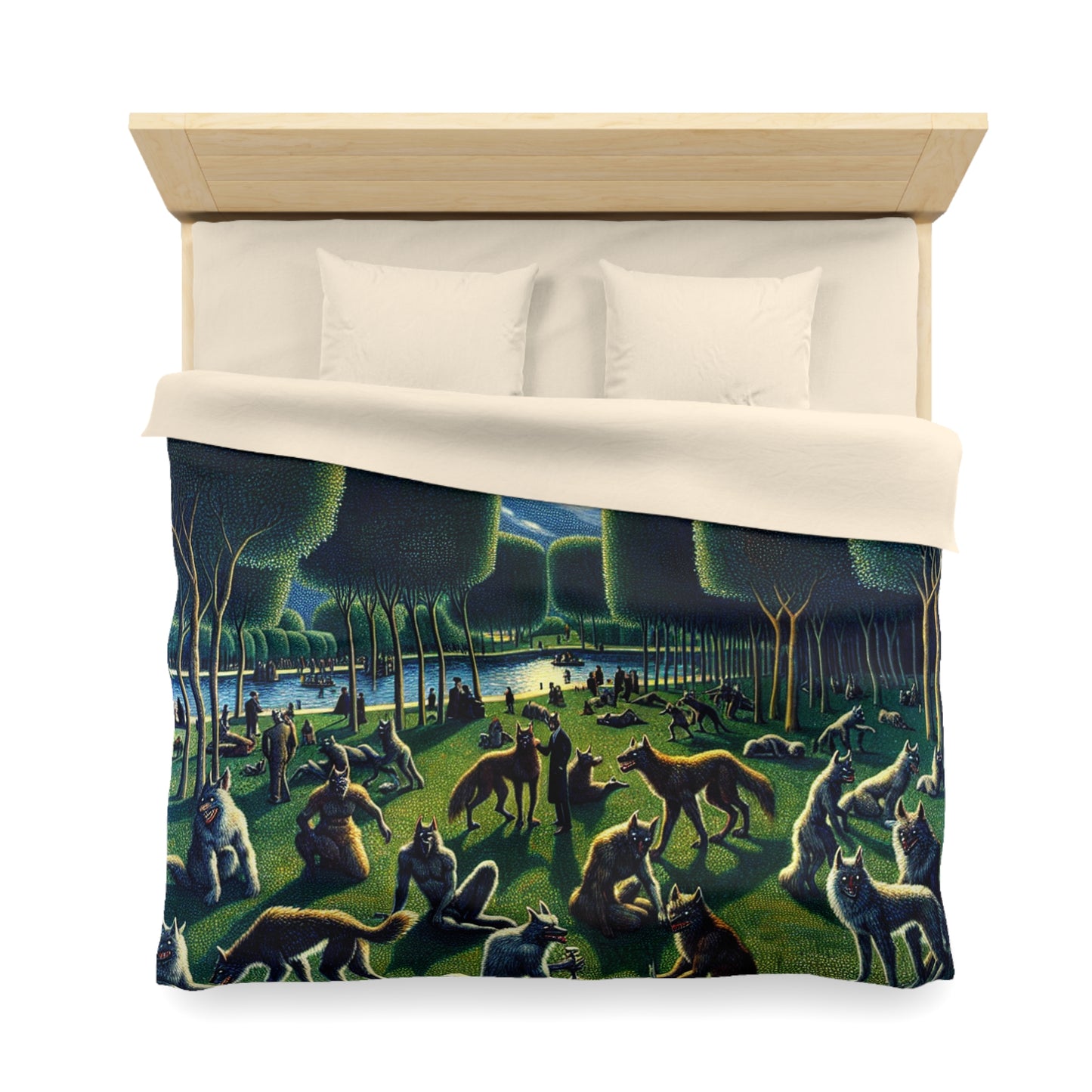 Werewolves at the Waterfront Microfiber Duvet Cover