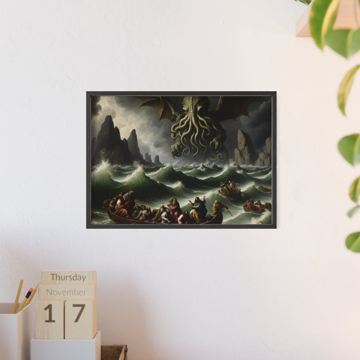 Framed Cthulhu in the Storm Poster