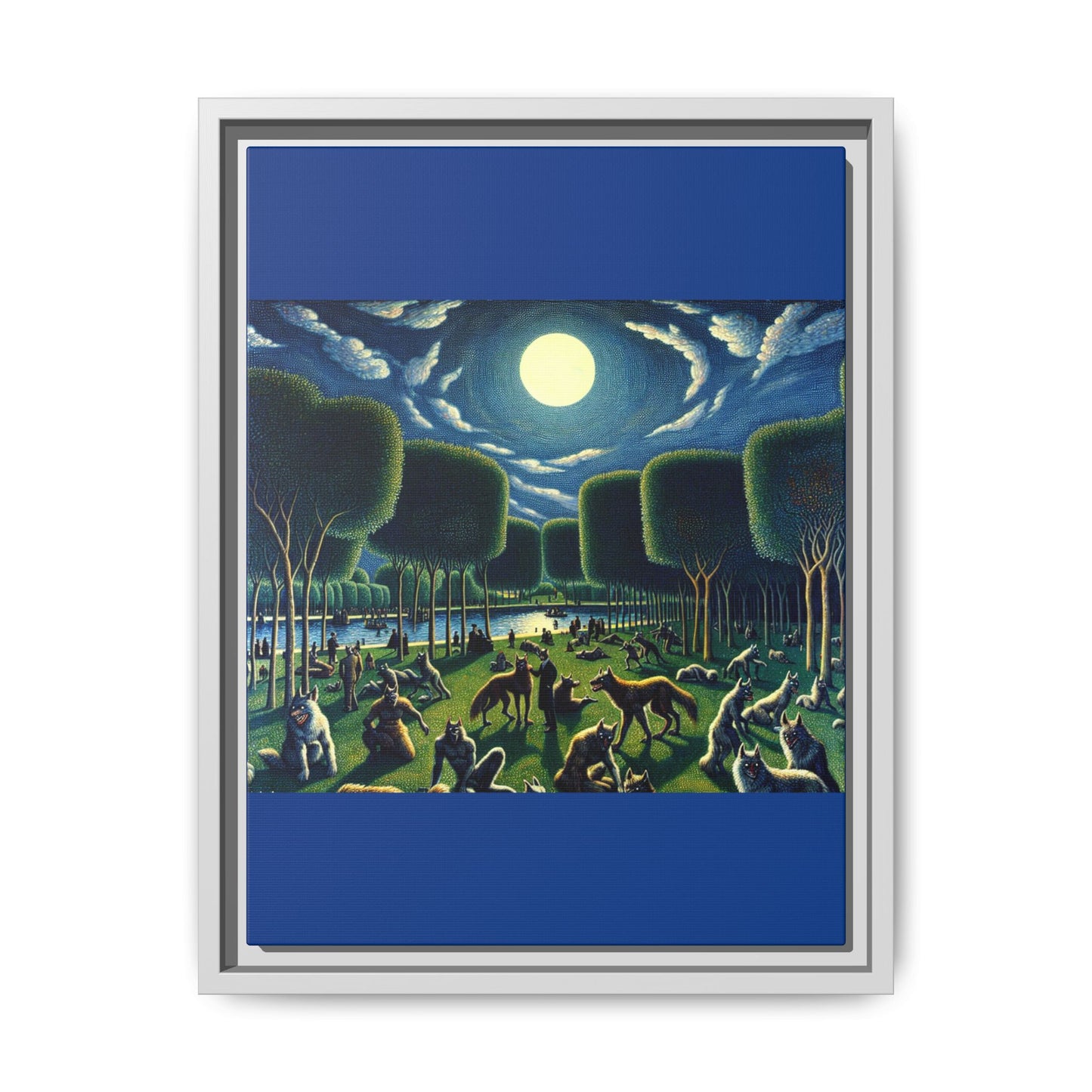 Werewolves at the Waterfront Canvas, Framed (Multi-color)