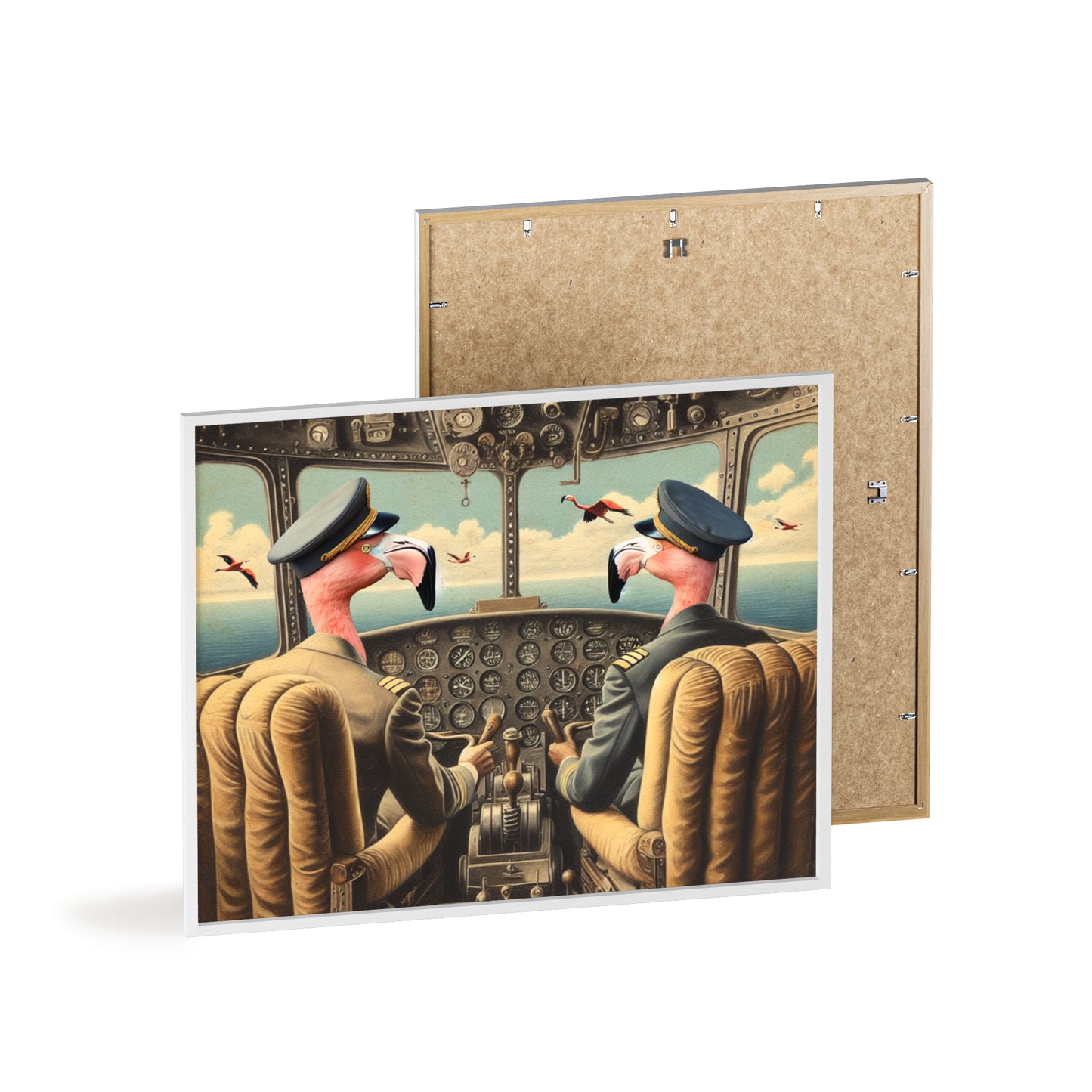 Framed Flamingo Flight Deck Poster