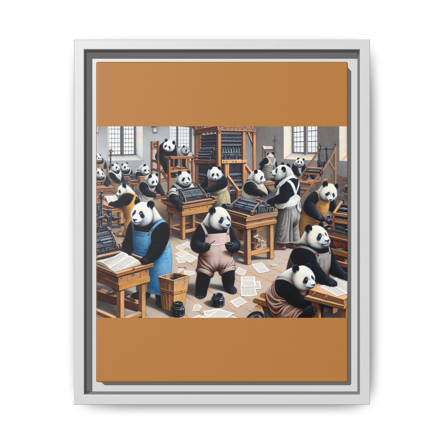 Printing Pandamonium Canvas, Framed (Multi-color)