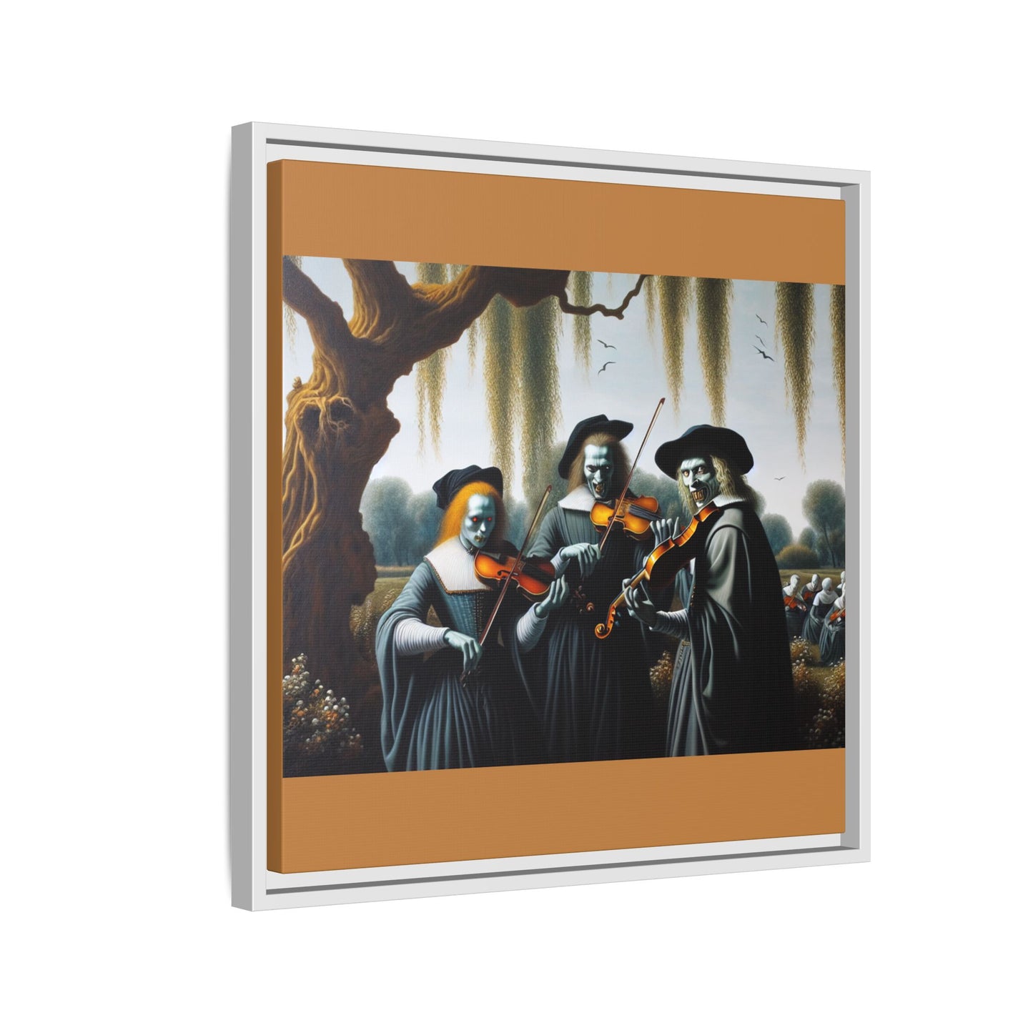 Vermeer's Vampire Violinists Canvas, Framed (Multi-color)