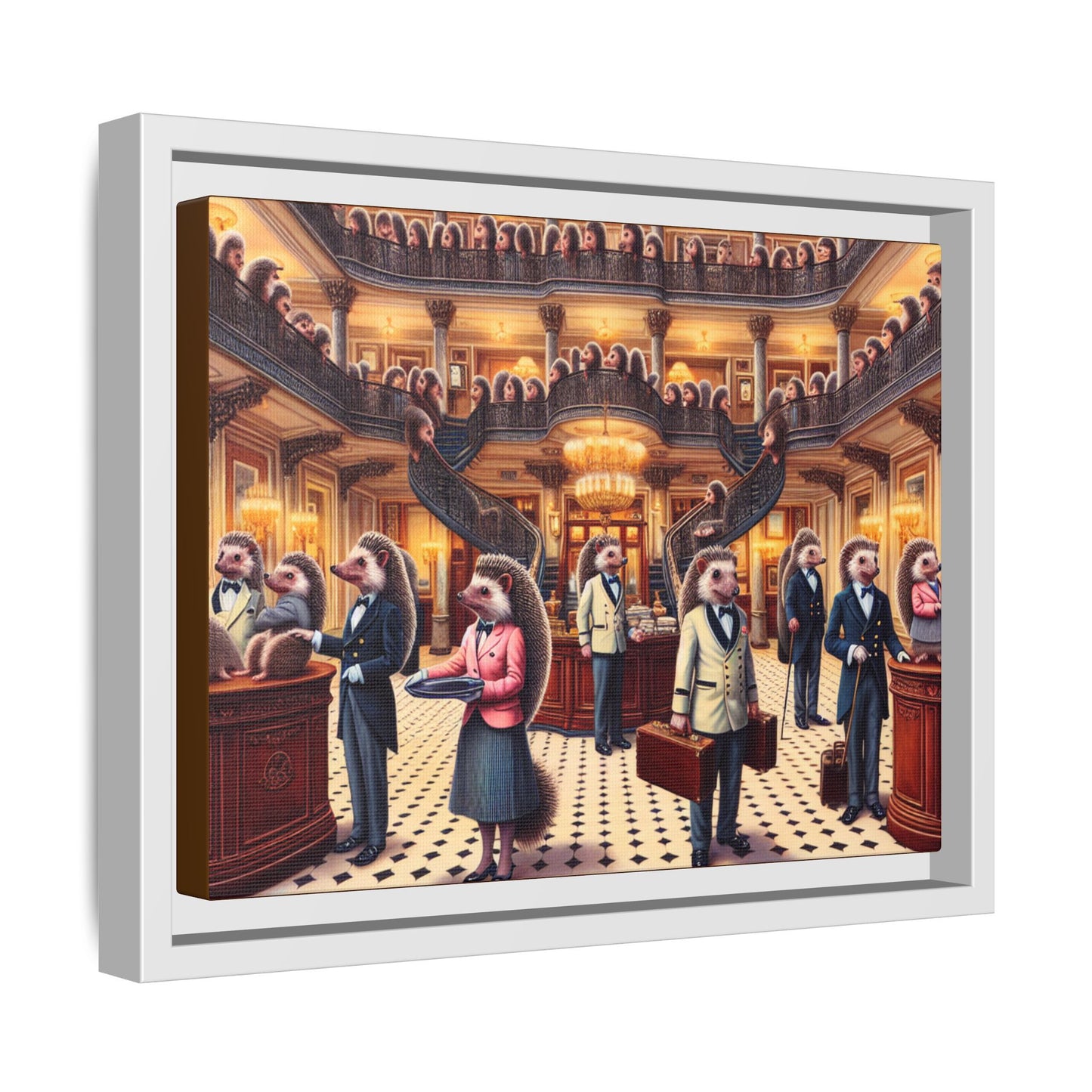 Hedgehog Hotel Canvas, Framed (Multi-color)