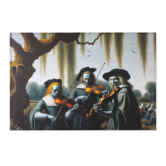 Vermeer's Vampire Violinists Area Rug - HORIZONTAL