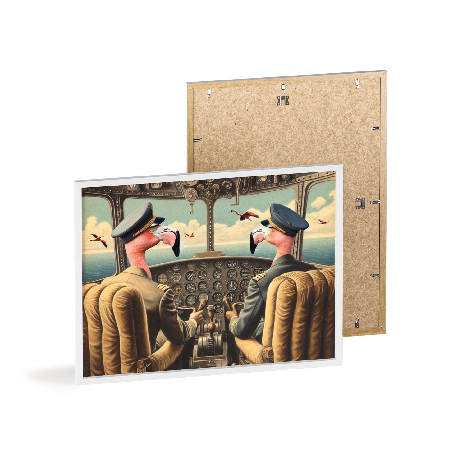 Framed Flamingo Flight Deck Poster