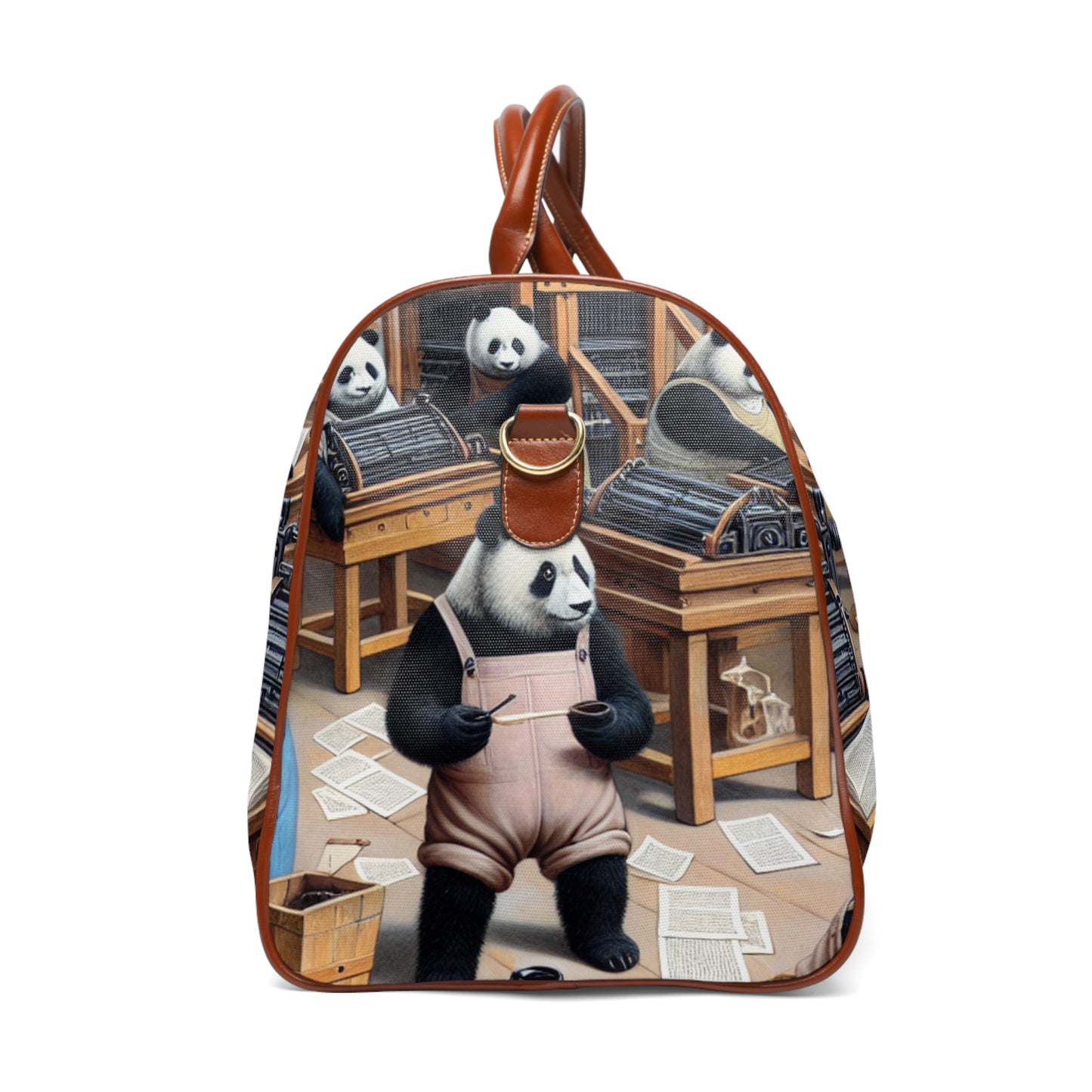 Printing Pandamonium Waterproof Travel Bag