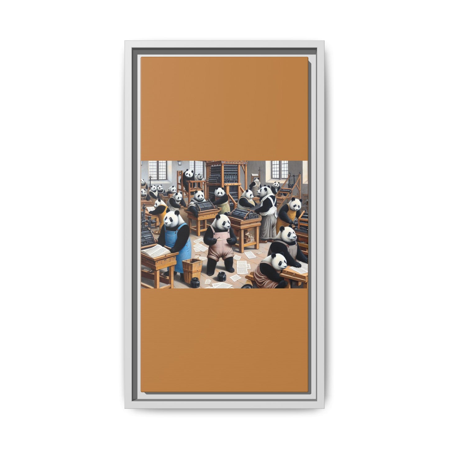 Printing Pandamonium Canvas, Framed (Multi-color)