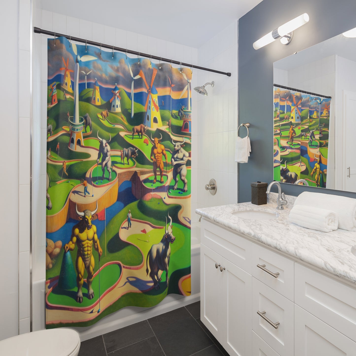 Mini-taur Golf Shower Curtain