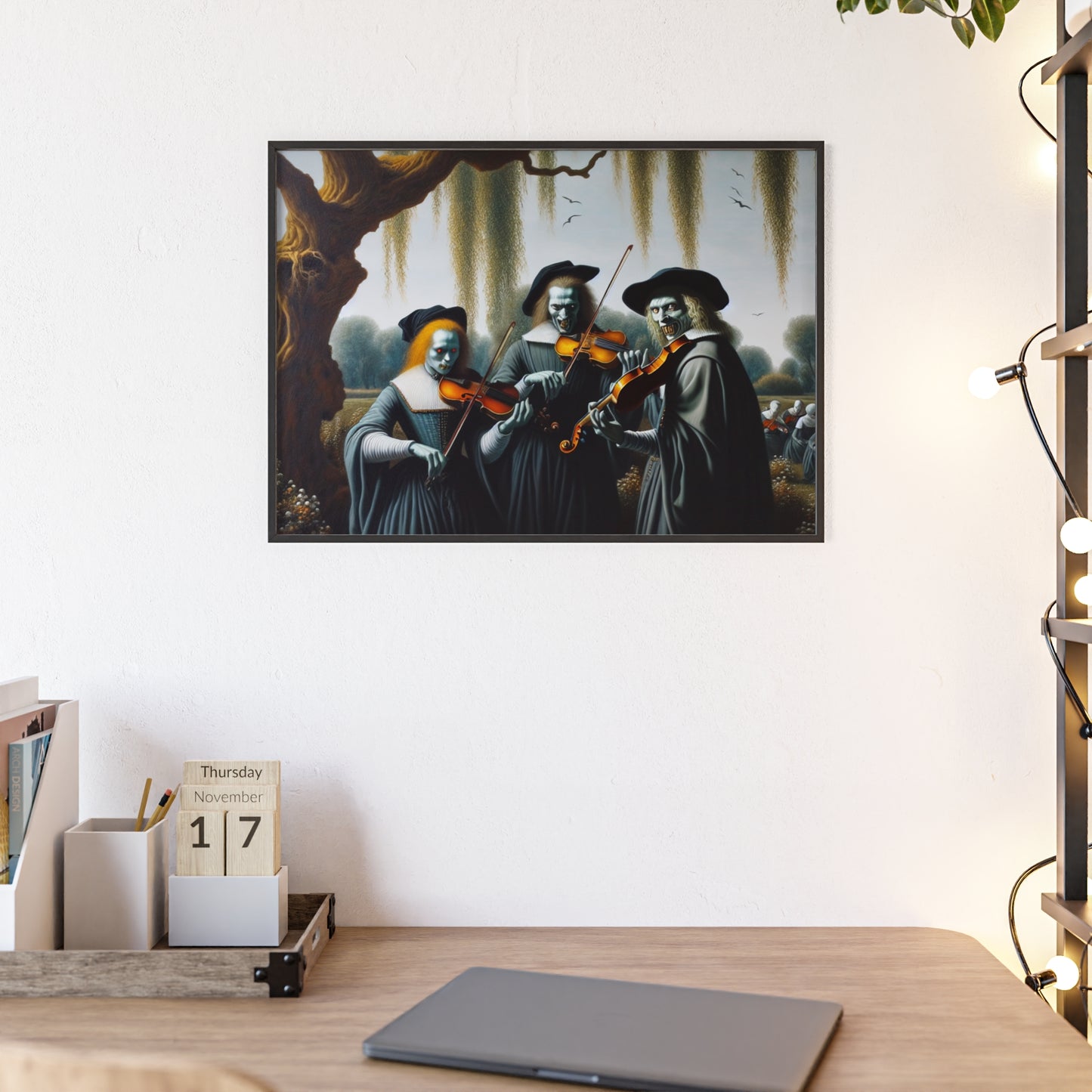 Framed Vermeer's Vampire Violinists Poster