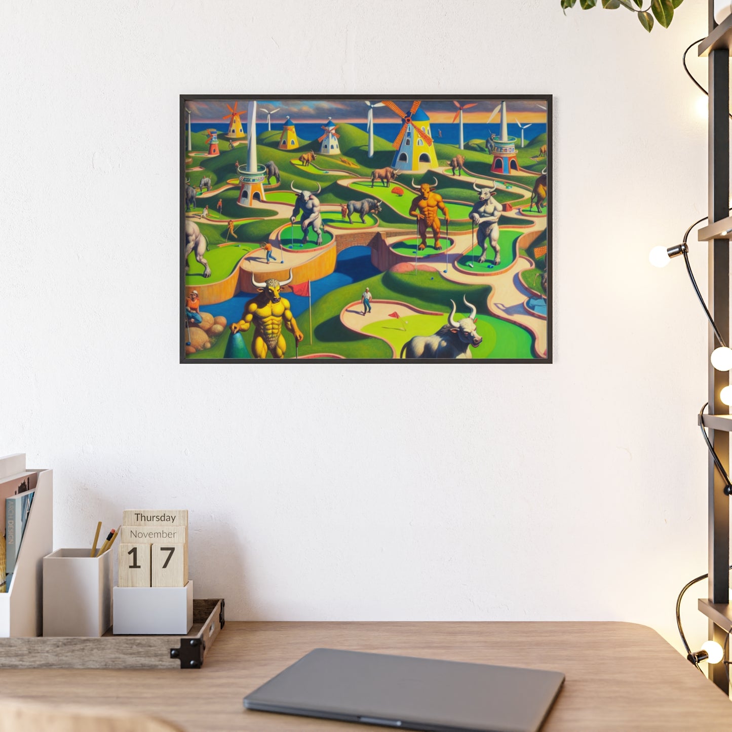 Framed Mini-taur Golf Poster