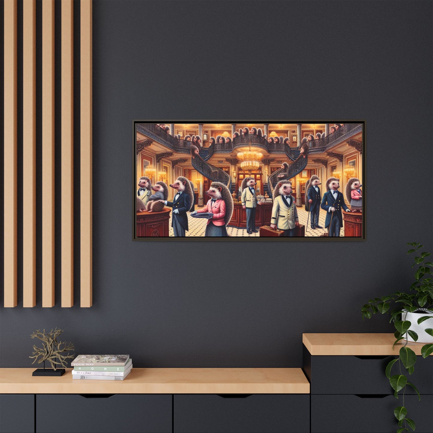 Hedgehog Hotel Canvas, Framed (Multi-color)